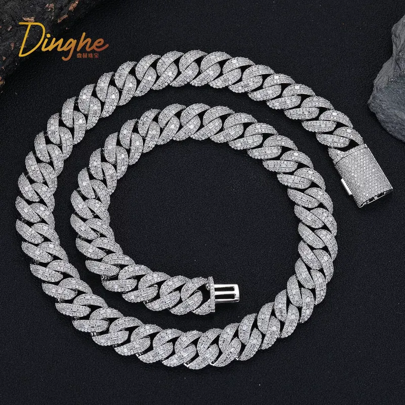 Titanium Steel Zircon Cuban Chain Necklace