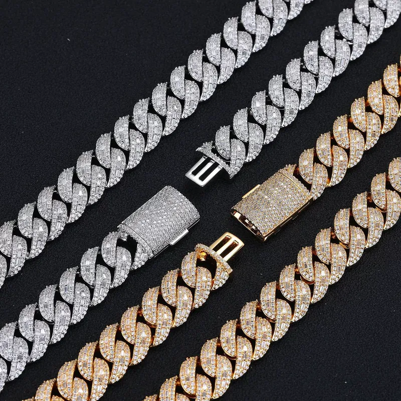 Titanium Steel Zircon Cuban Chain Necklace