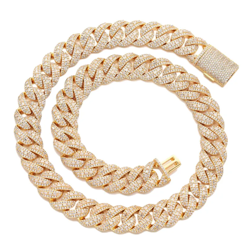 Titanium Steel Zircon Cuban Chain Necklace