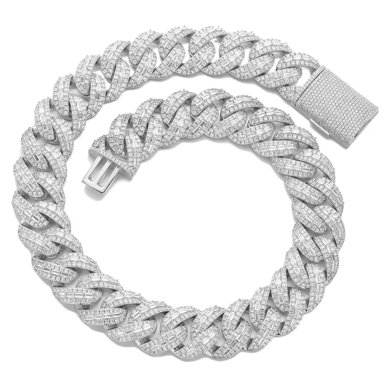 Titanium Steel Zircon Cuban Chain Necklace