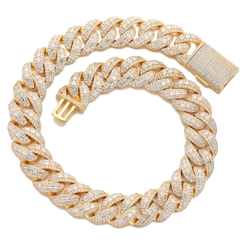 Titanium Steel Zircon Cuban Chain Necklace