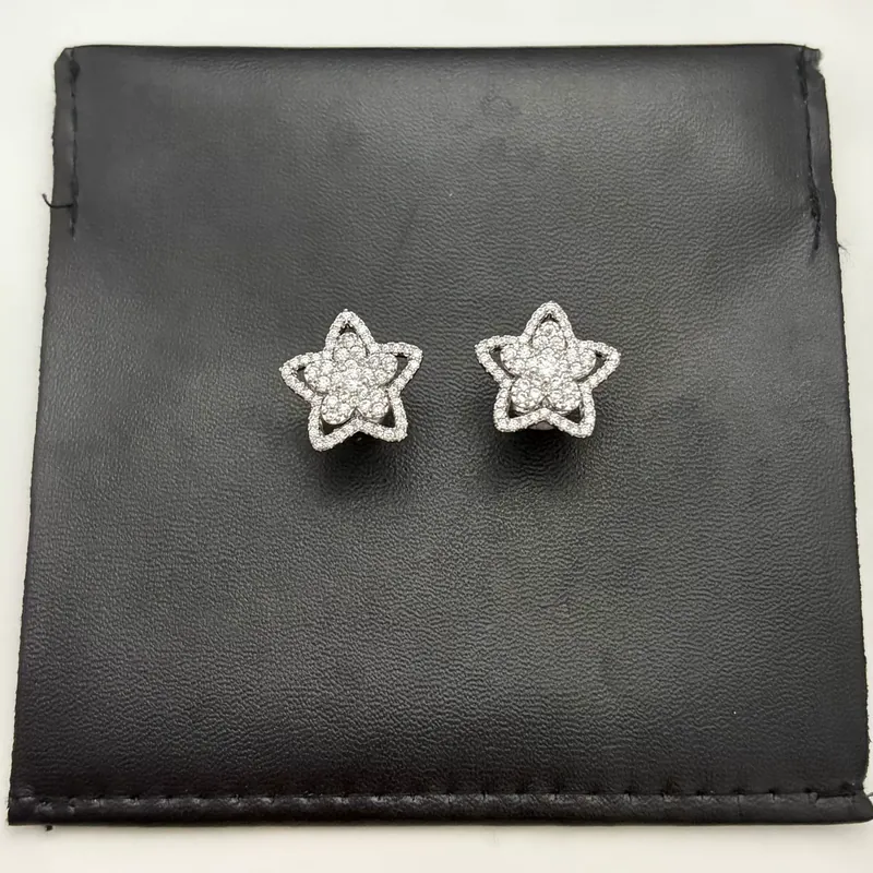 Zircon Flower Stud Earrings Sparkling