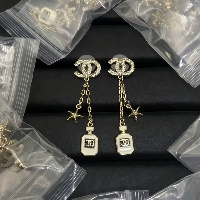 Enamel Perfume Bottle Tassel Earrings Sterling Silver