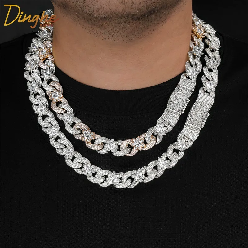 Copper Zircon Flower Cuban Chain