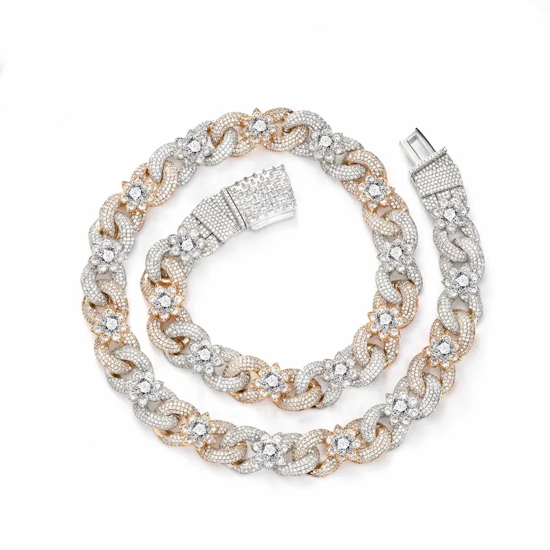 Copper Zircon Flower Cuban Chain