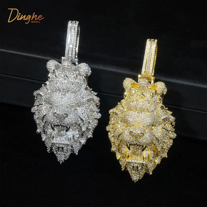 Copper Zircon Lion Head Cuban Chain