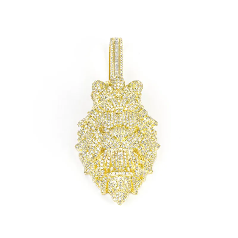 Copper Zircon Lion Head Cuban Chain