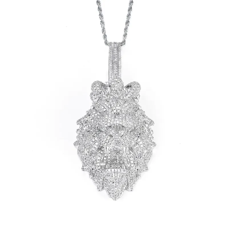 Copper Zircon Lion Head Cuban Chain