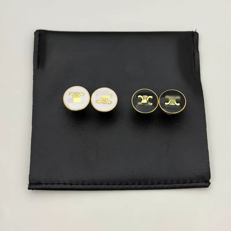 Enamel Arc de Triomphe Round Stud Earrings