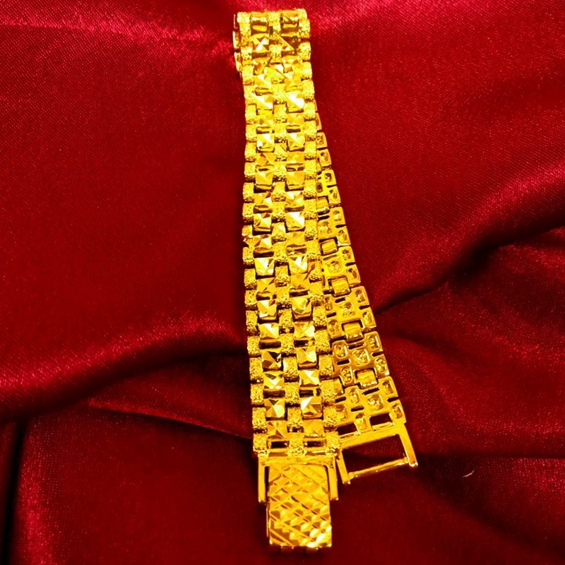 Gold Plated Tank Chain Bracelet