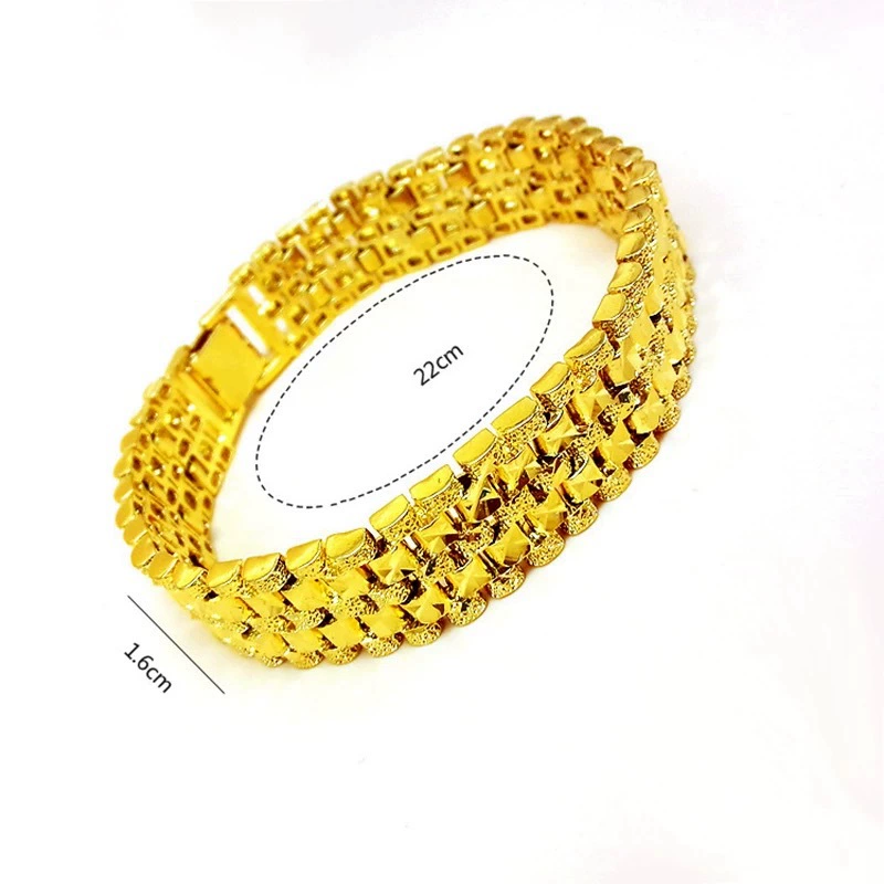 Gold Plated Tank Chain Bracelet