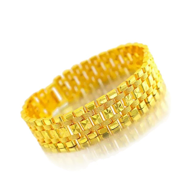 Gold Plated Tank Chain Bracelet