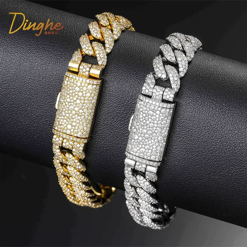 Copper Zircon Bubble Cuban Bracelet