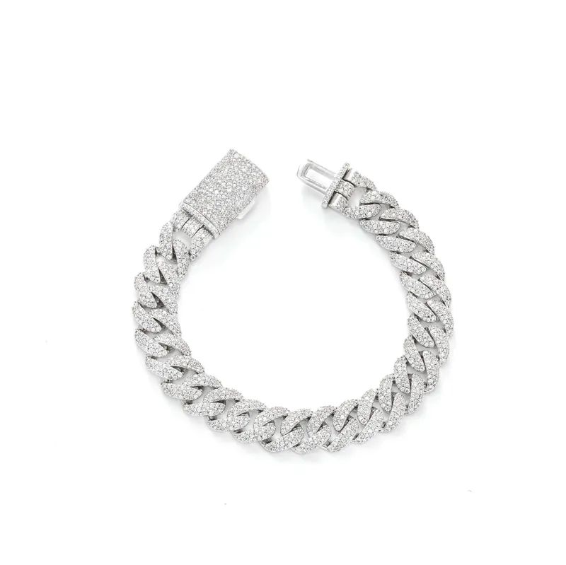 Copper Zircon Bubble Cuban Bracelet