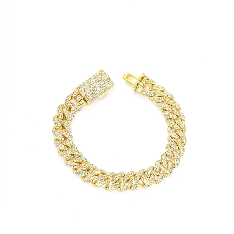 Copper Zircon Bubble Cuban Bracelet