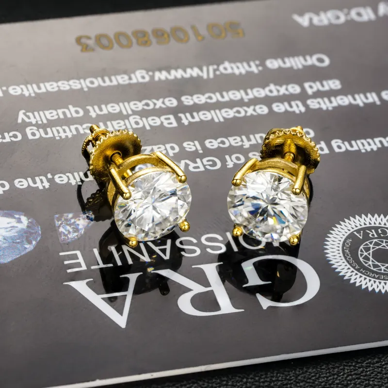 925 Sterling Silver Moissanite Stud Earrings