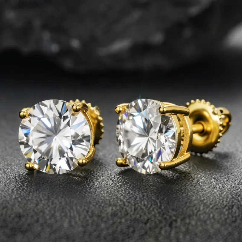 925 Sterling Silver Moissanite Stud Earrings