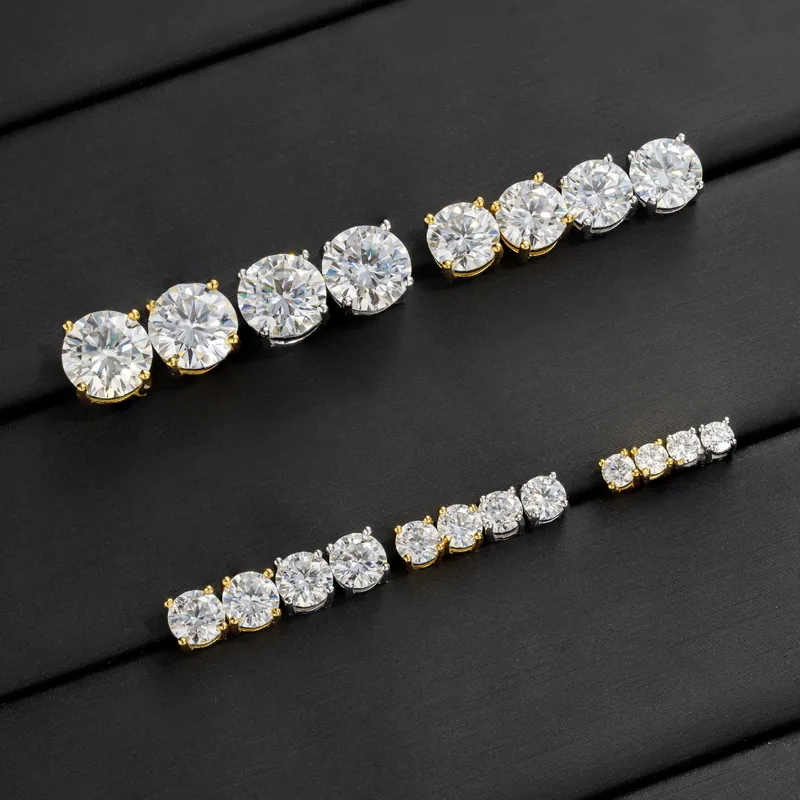 925 Sterling Silver Moissanite Stud Earrings