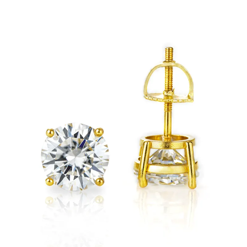925 Sterling Silver Moissanite Stud Earrings