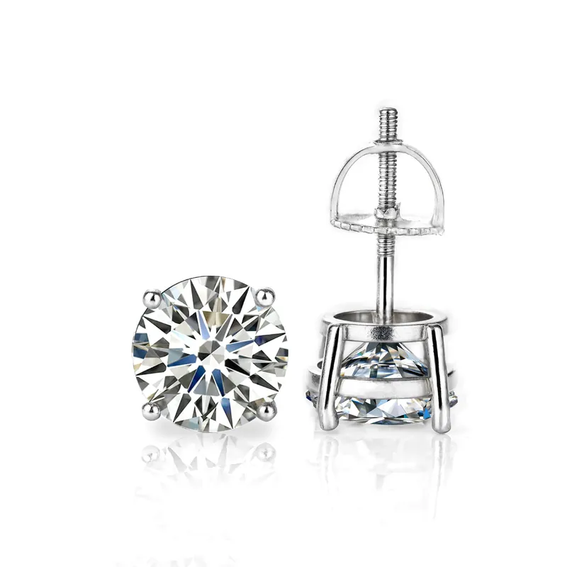 925 Sterling Silver Moissanite Stud Earrings