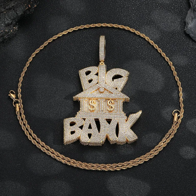 Copper Zircon Money Bag Pendant Necklace