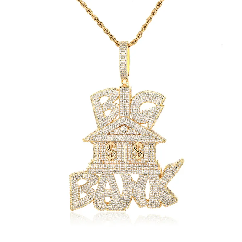 Copper Zircon Money Bag Pendant Necklace