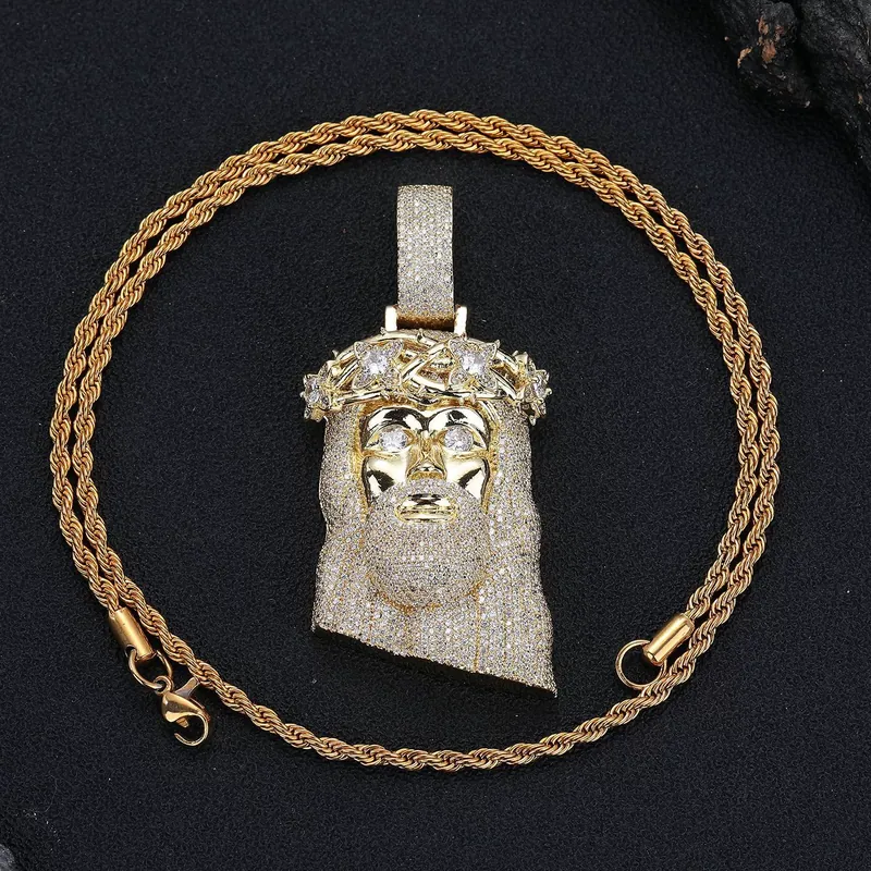 Copper Zircon Flower Portrait Pendant