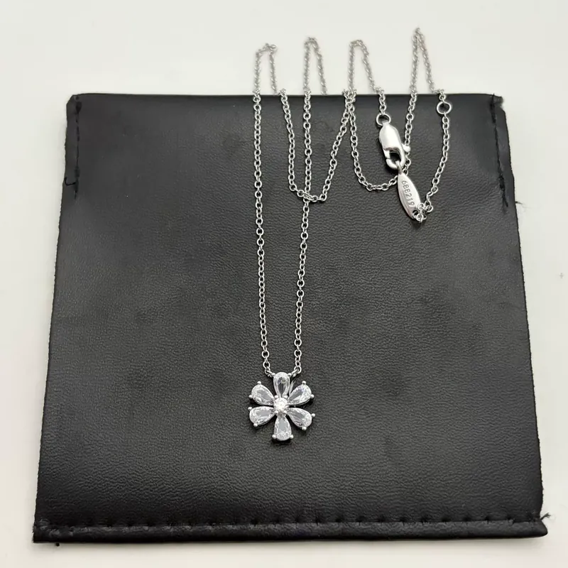 Zircon Sunflower Pendant Necklace