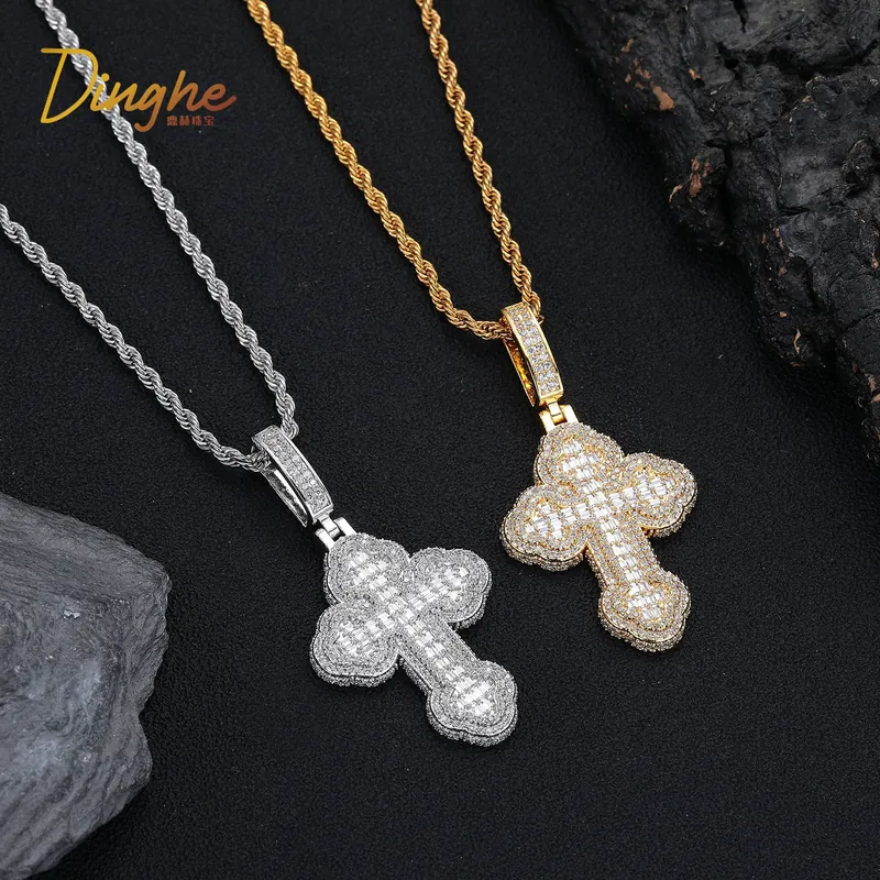 Copper Zircon Cross Cuban Chain