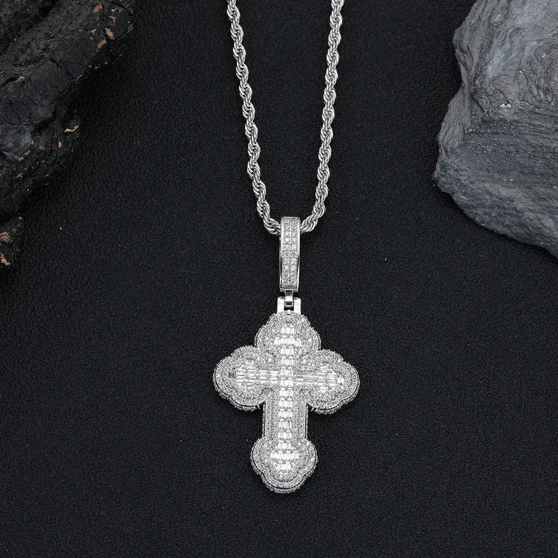 Copper Zircon Cross Cuban Chain