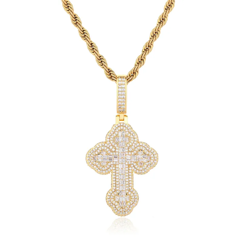 Copper Zircon Cross Cuban Chain