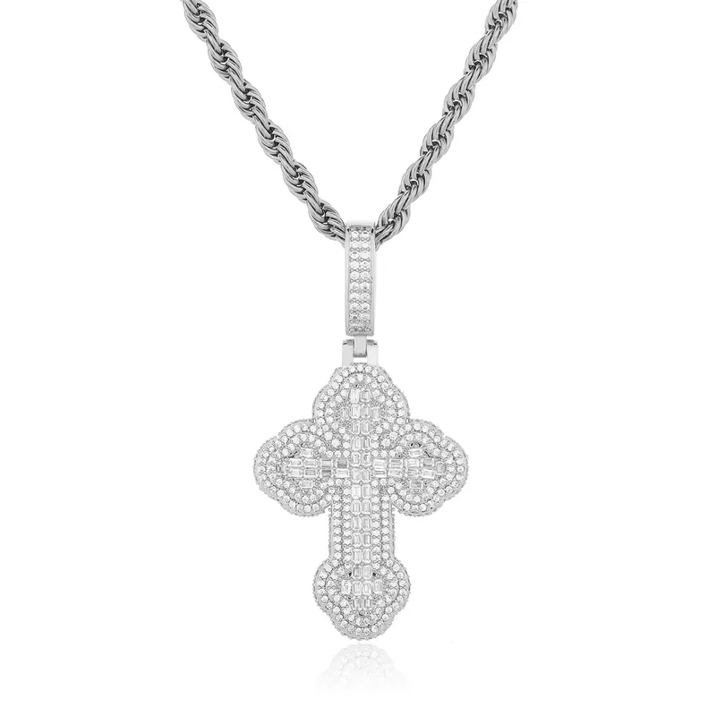 Copper Zircon Cross Cuban Chain