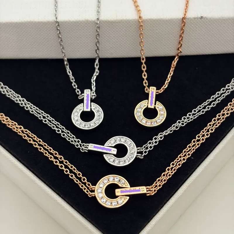 Zircon Coin Pendant Necklace Charm