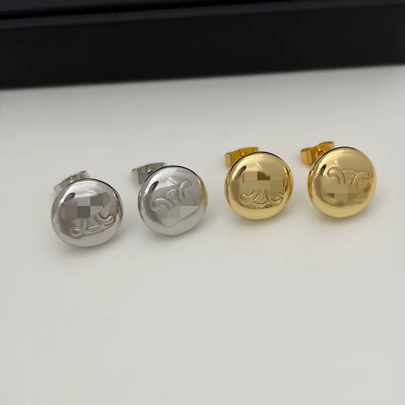Metal Bean Stud Earrings Minimalist