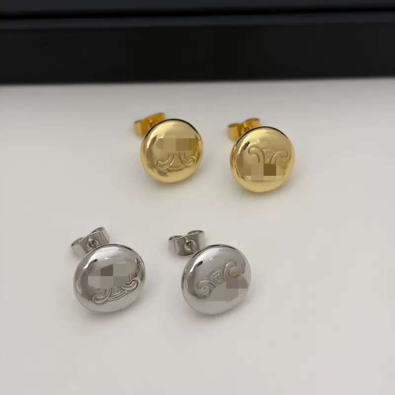 Metal Bean Stud Earrings Minimalist