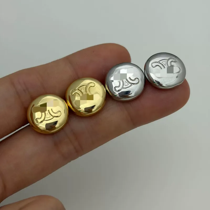 Metal Bean Stud Earrings Minimalist