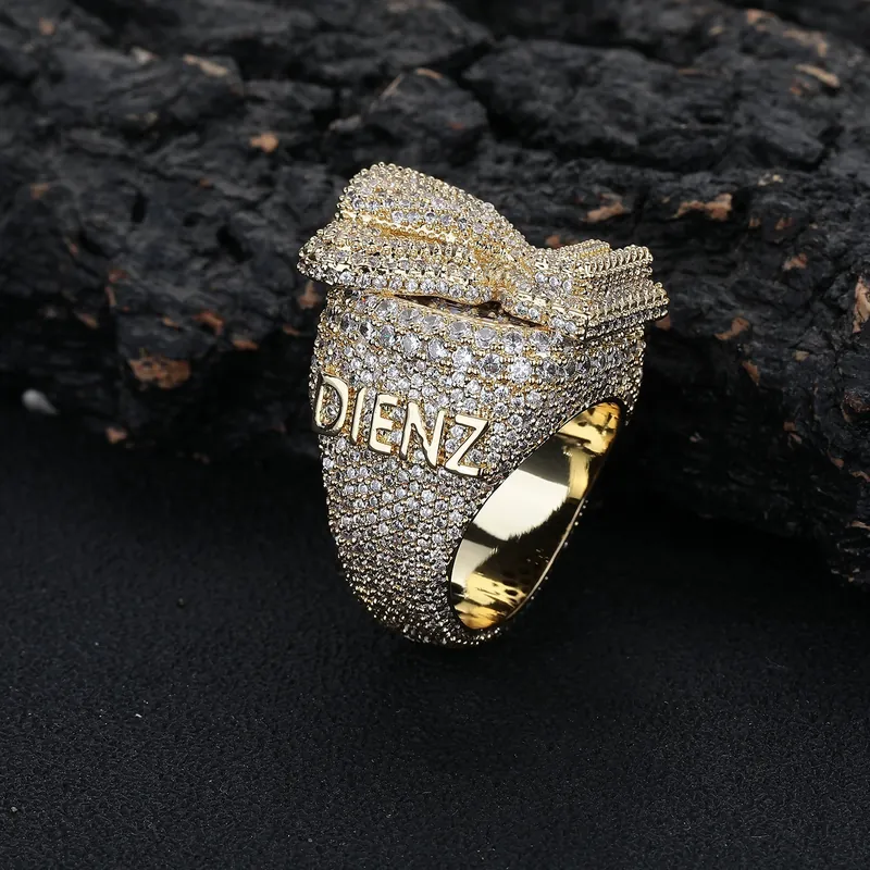 Copper Zircon Hip-Hop Ring