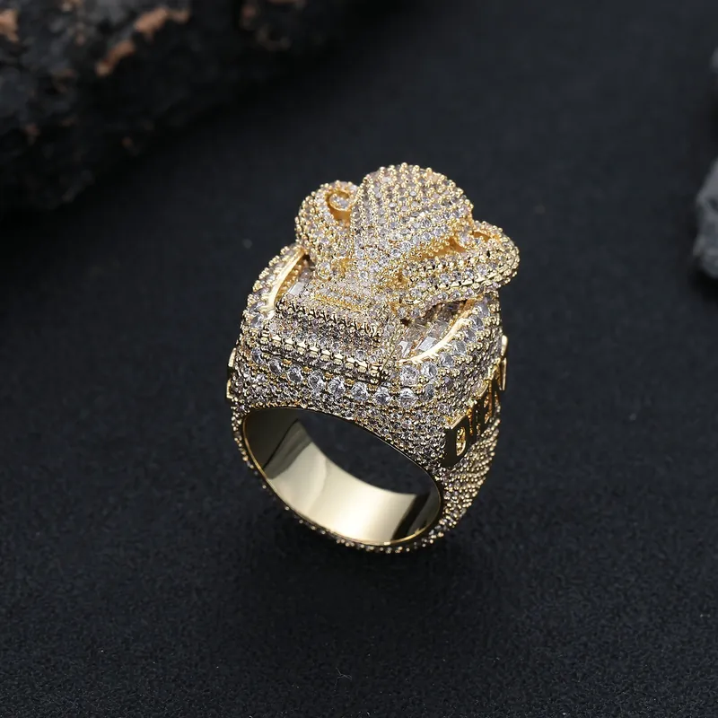 Copper Zircon Hip-Hop Ring