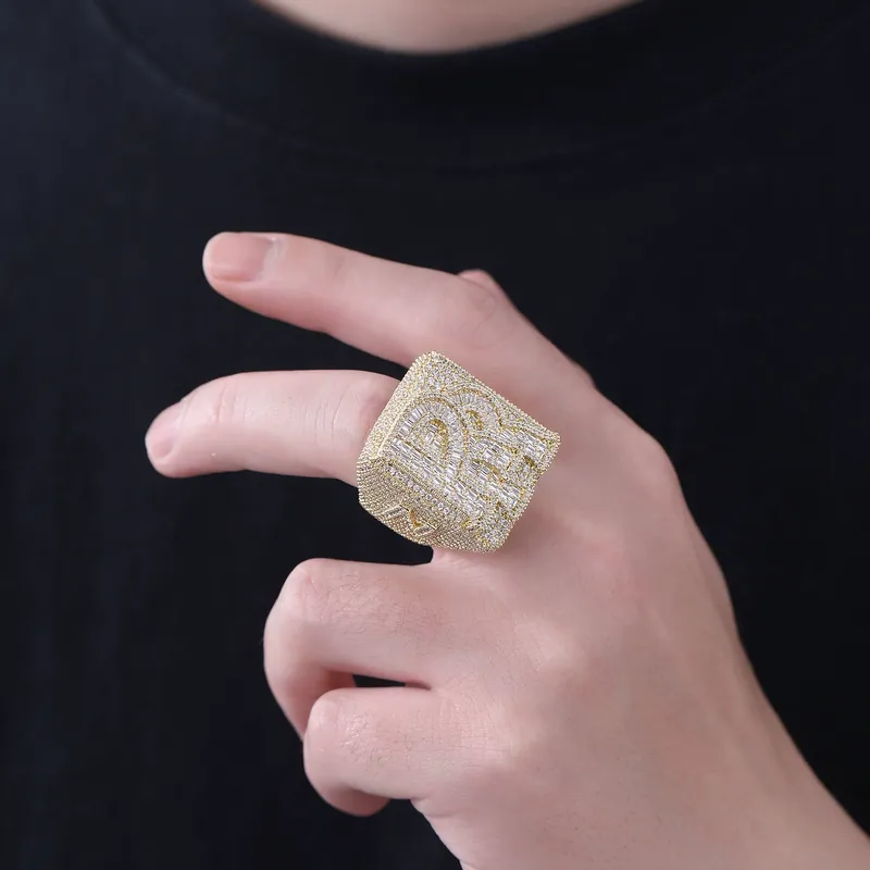 Copper Zircon Letter R Ring