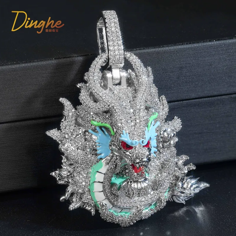 Copper Zircon Dragon Pendant Necklace