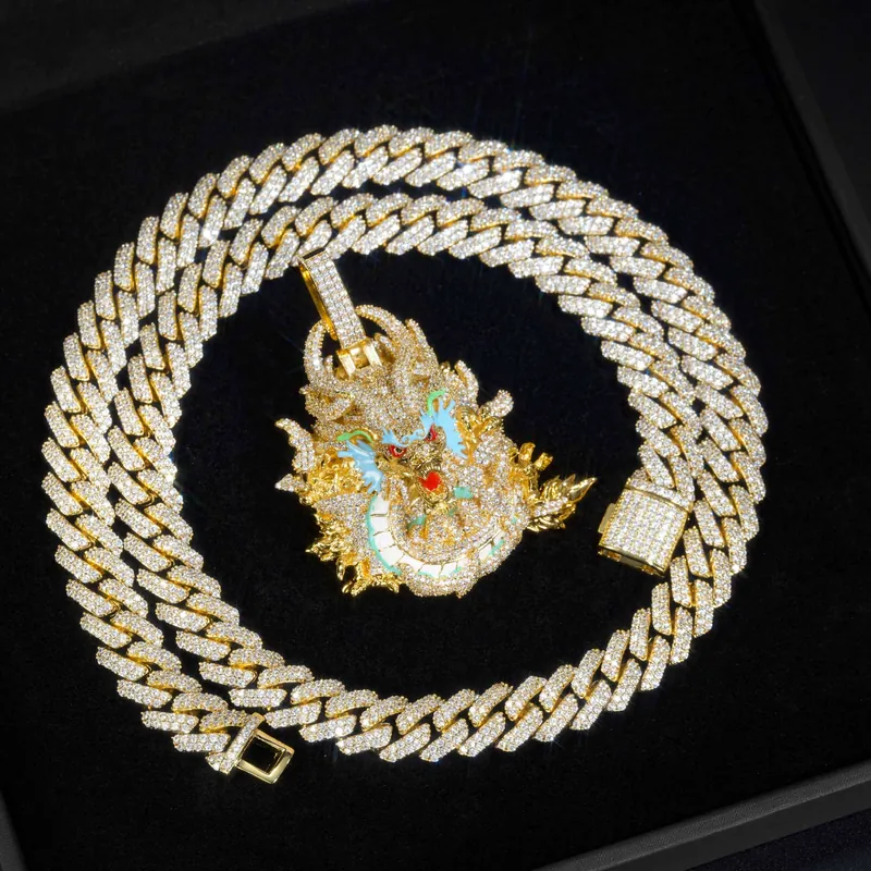 Copper Zircon Dragon Pendant Necklace