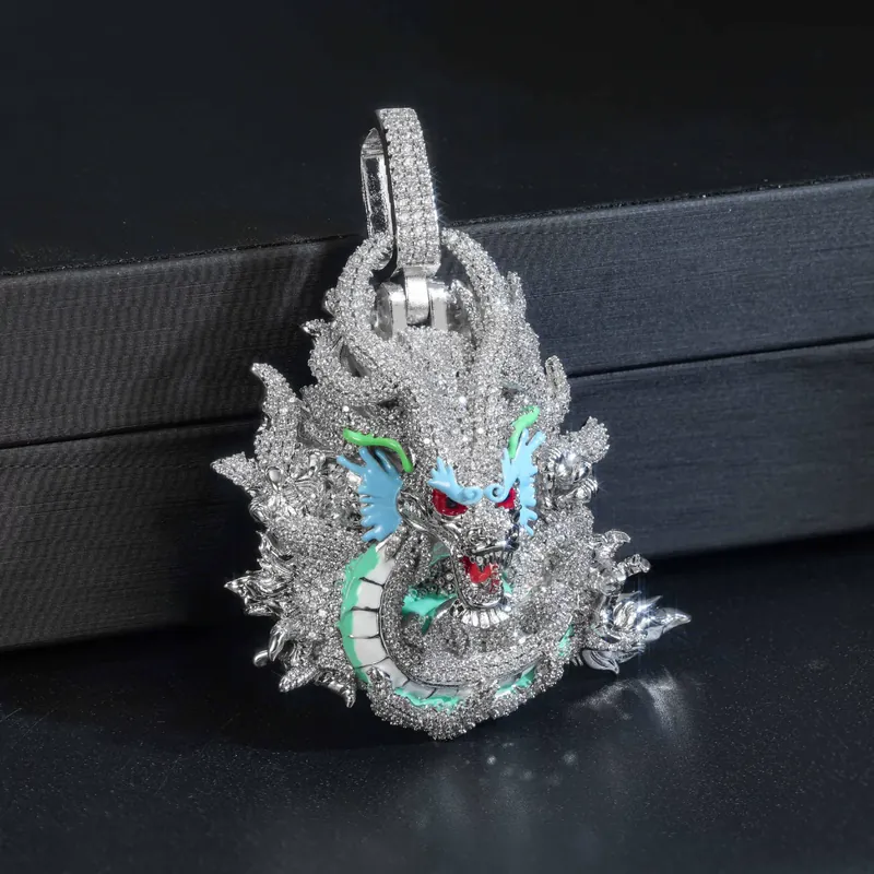 Copper Zircon Dragon Pendant Necklace