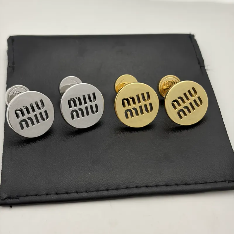 Metal M Letter Hollow Stud Earrings