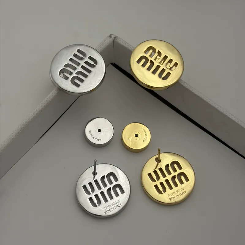 Metal M Letter Hollow Stud Earrings