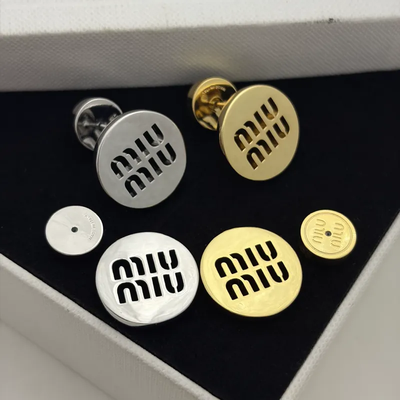 Metal M Letter Hollow Stud Earrings