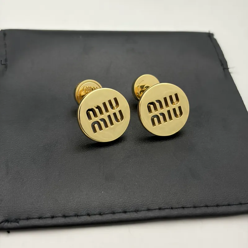 Metal M Letter Hollow Stud Earrings