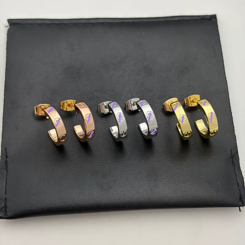 Zircon Love C-Shape Hoop Earrings