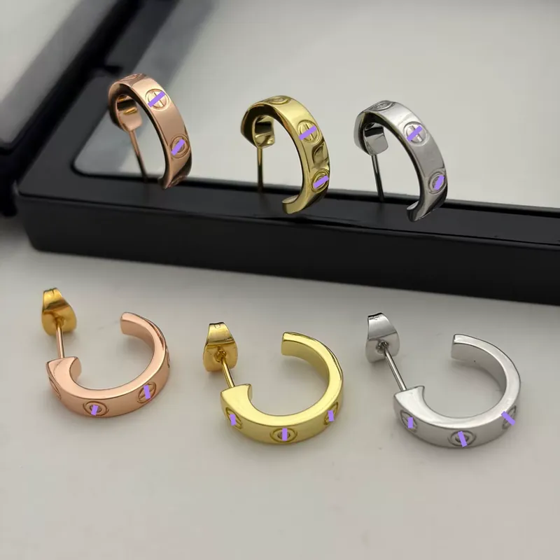 Zircon Love C-Shape Hoop Earrings