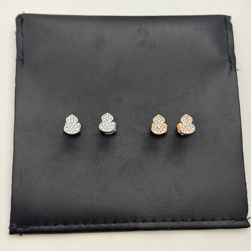Zircon Gourd Stud Earrings Sparkling