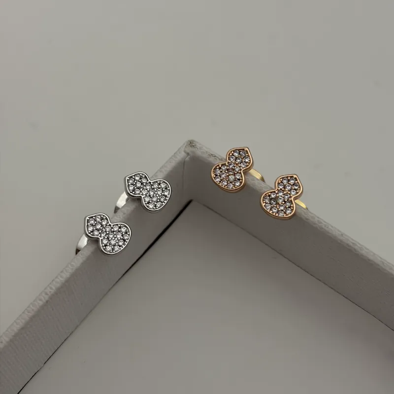 Zircon Gourd Stud Earrings Sparkling